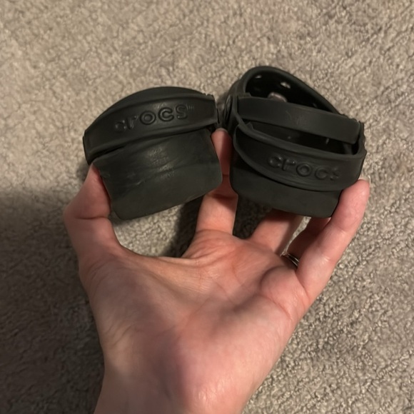 Crocs Toddler Black Slip On Size 6 7 Karin Clog Mary Jane Style Double Strap - Picture 6 of 7